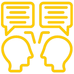 Image depicting two people engaged in a conversation, demonstrating effective communication skills through active listening and clear dialogue.